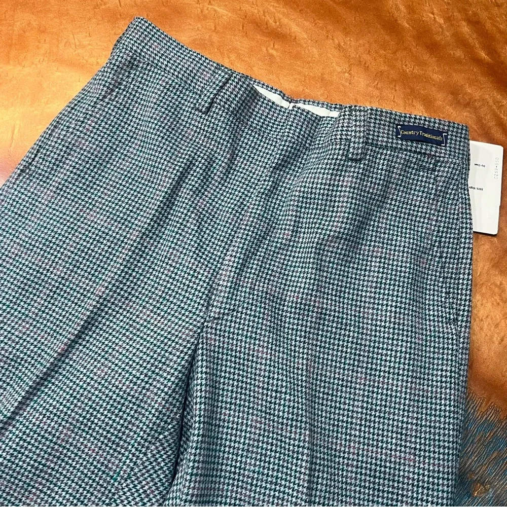 Vintage Pendleton Wool Houndstooth Country Traditionals Pants size 32 new USA